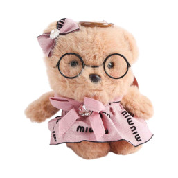 Trendy Glasses, Skirt, Teddy Bear Plush Keychain 13 cm